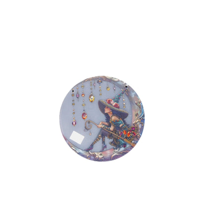 Round Witch-Themed Hanging Plate With Jeweled Accents 12-Inch Diameter New With Tags