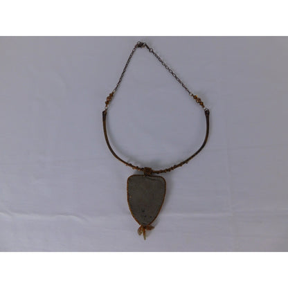 Handmade Tree Of Life Pendant Necklace Brown Resin Beaded Boho Statement Jewelr