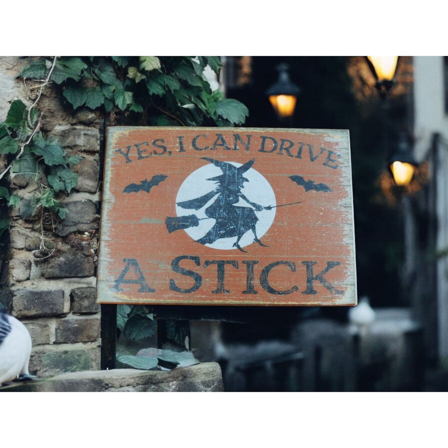 Yes I Can Drive A Stick Witch Wooden Sign Decor
