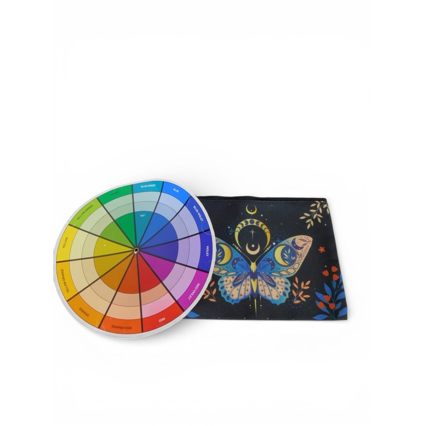 Clutch Bag Womens Small Black Butterfly Moon Stars Zip Pouch Cosmetic Travel