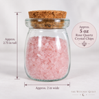 Rose Quartz Crystal Chips, 5 oz Glass Jar