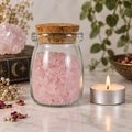 Rose Quartz Crystal Chips, 5 oz Glass Jar