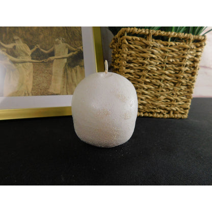 White Unscented Skull Candle Home Decor 3" - Goth, Witchy, Creepy