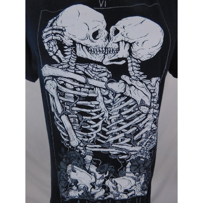 The Lovers Tarot Shirt Small Black Skeletons Graphic Gothic L'Amoureux