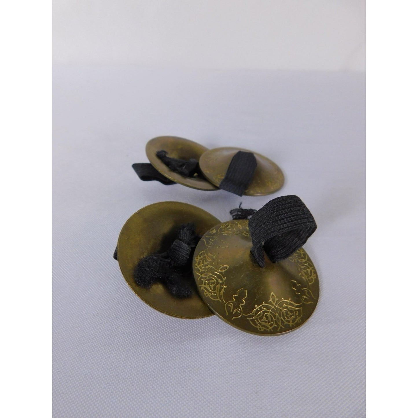 Turquoise Oriental Brass Crotales Finger Cymbals Size A Lightweight Belly Dance