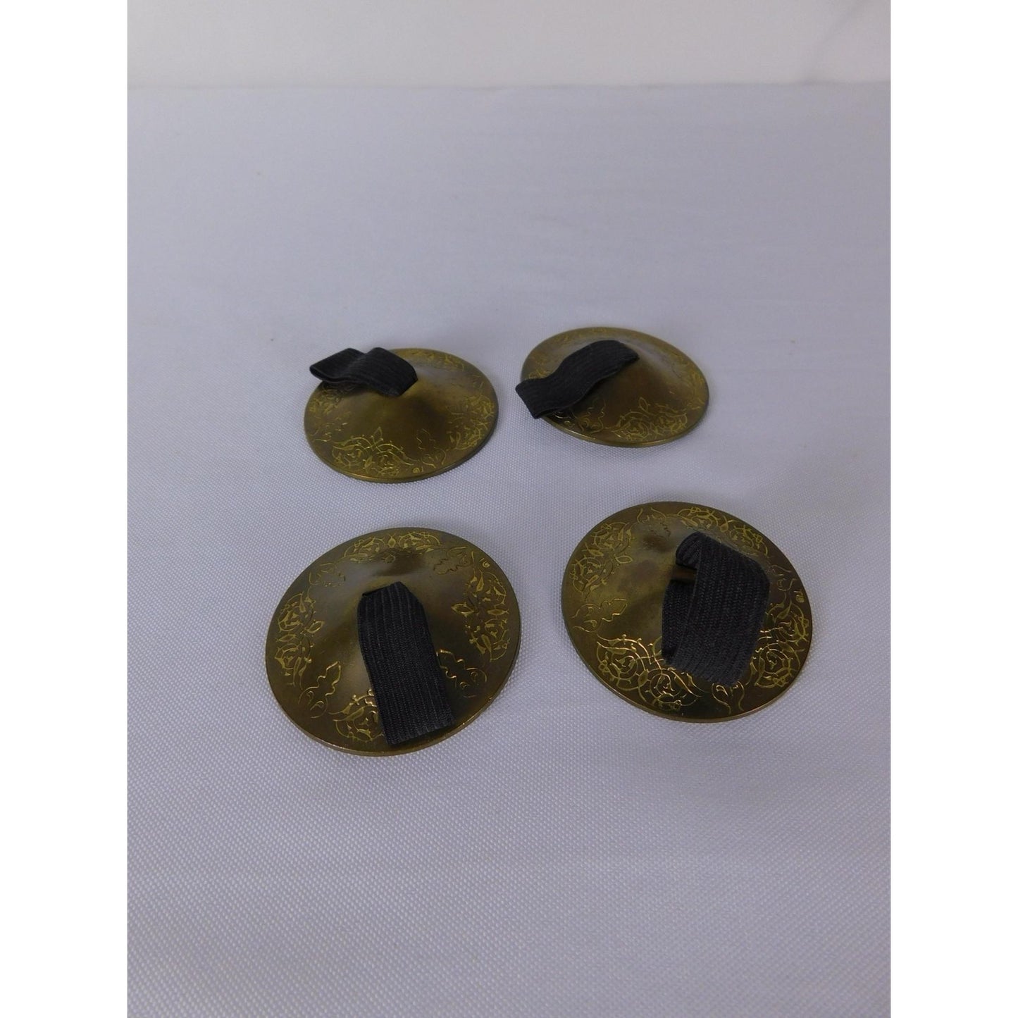 Turquoise Oriental Brass Crotales Finger Cymbals Size A Lightweight Belly Dance