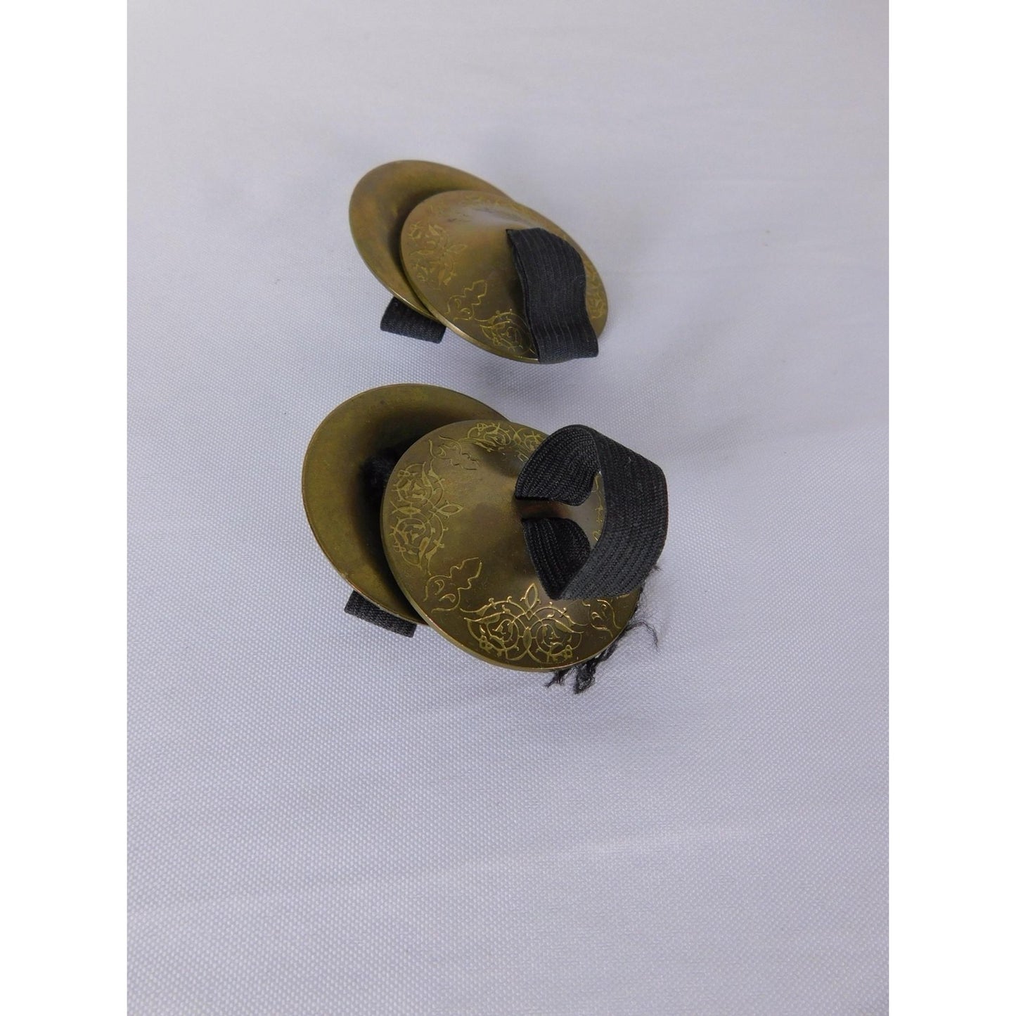 Turquoise Oriental Brass Crotales Finger Cymbals Size A Lightweight Belly Dance