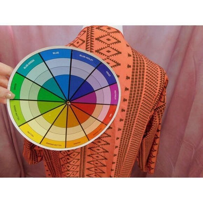 LuLaRoe Medium Coral Aztec Print Long Drape Cardigan Lightweight