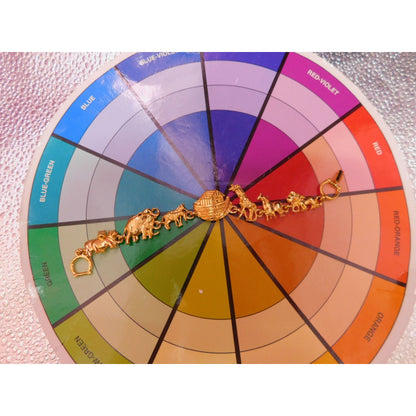 Noah's Ark Themed Gold Toned Metal Bracelet Christian Religious