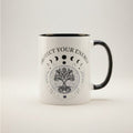 Protect Your Energy Mug With Moon Phases & Tree Of Life Design Black Handle 11 Oz Coffee Cup
