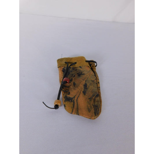 Vintage Marbled Leather Drawstring Pouch Micro Bucket Bag Medicine Marble Bag