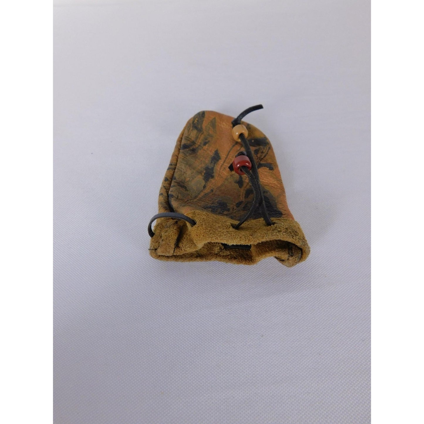 Vintage Marbled Leather Drawstring Pouch Micro Bucket Bag Medicine Marble Bag