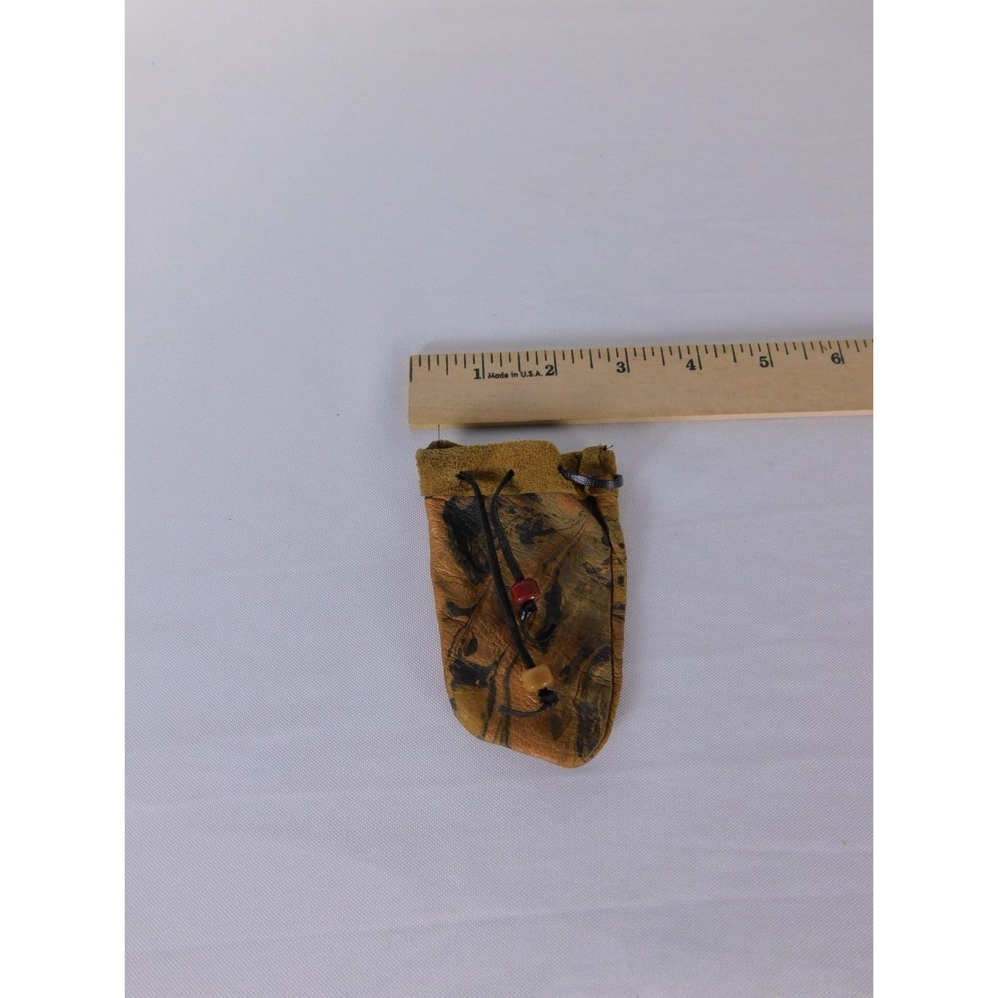 Vintage Marbled Leather Drawstring Pouch Micro Bucket Bag Medicine Marble Bag