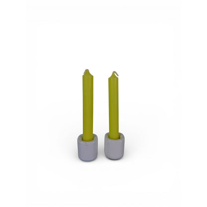 Pentacle Altar Candle Holders Set Of 2 Green Taper Candles Wiccan Pagan Ritual