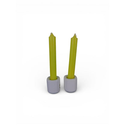 Pentacle Altar Candle Holders Set Of 2 Green Taper Candles Wiccan Pagan Ritual