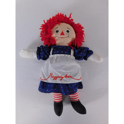 Vintage Applause Raggedy Ann Cloth Doll 20 Inch Red Yarn Hair Blue Dress Apron