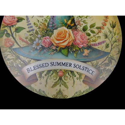 Blessed Summer Solstice Metal Tin Sign 8x8 Pagan Litha Decor
