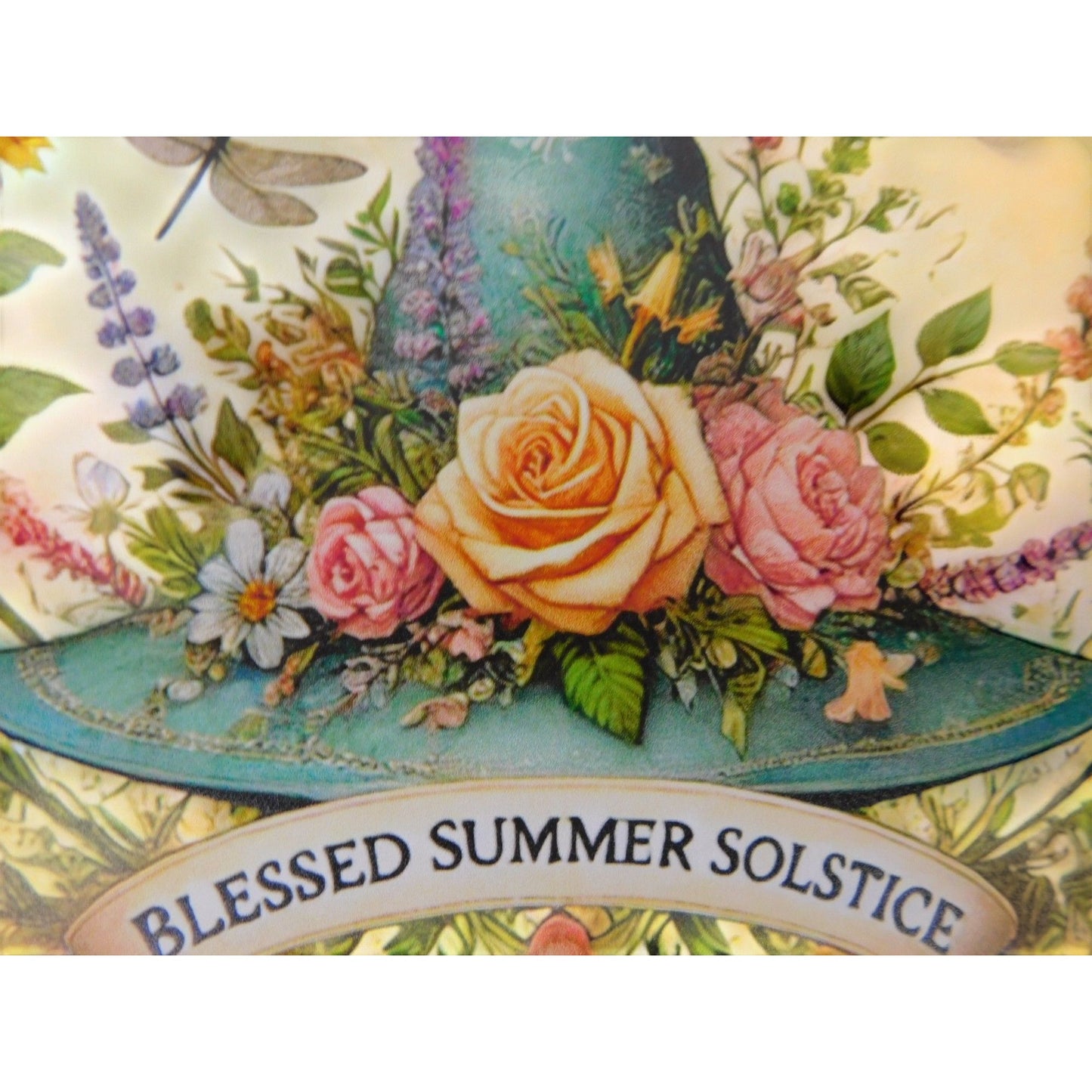 Blessed Summer Solstice Metal Tin Sign 8x8 Pagan Litha Decor