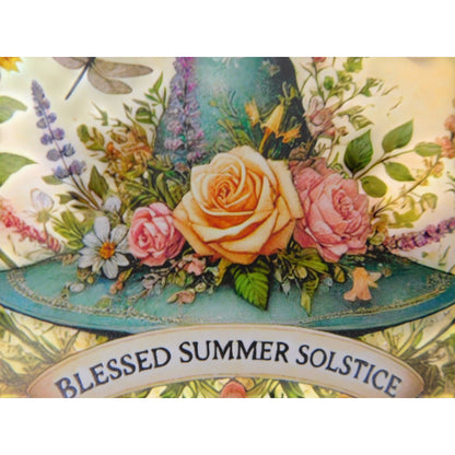Blessed Summer Solstice Metal Tin Sign 8x8 Pagan Litha Decor