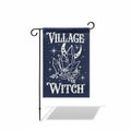 Village Witch Black Garden Flag 18x12 Moon Crystals Roses Gothic Witchy Decor