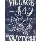 Village Witch Black Garden Flag 18x12 Moon Crystals Roses Gothic Witchy Decor