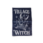 Village Witch Black Garden Flag 18x12 Moon Crystals Roses Gothic Witchy Decor