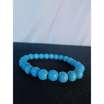 Turquoise Bead Bracelet Stretch Unisex Self-Confidence Courage Healing Gemstone