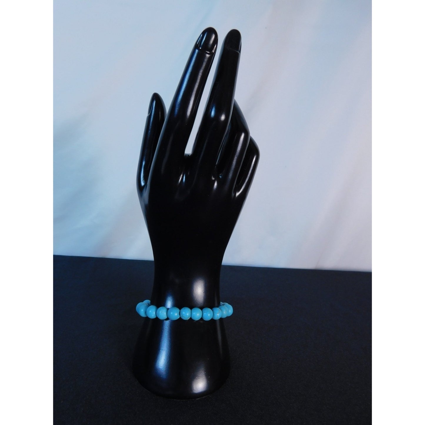 Turquoise Bead Bracelet Stretch Unisex Self-Confidence Courage Healing Gemstone