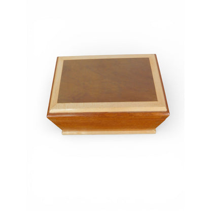 Vintage Handcrafted Wooden Jewelry Box w Removable Divider Tray