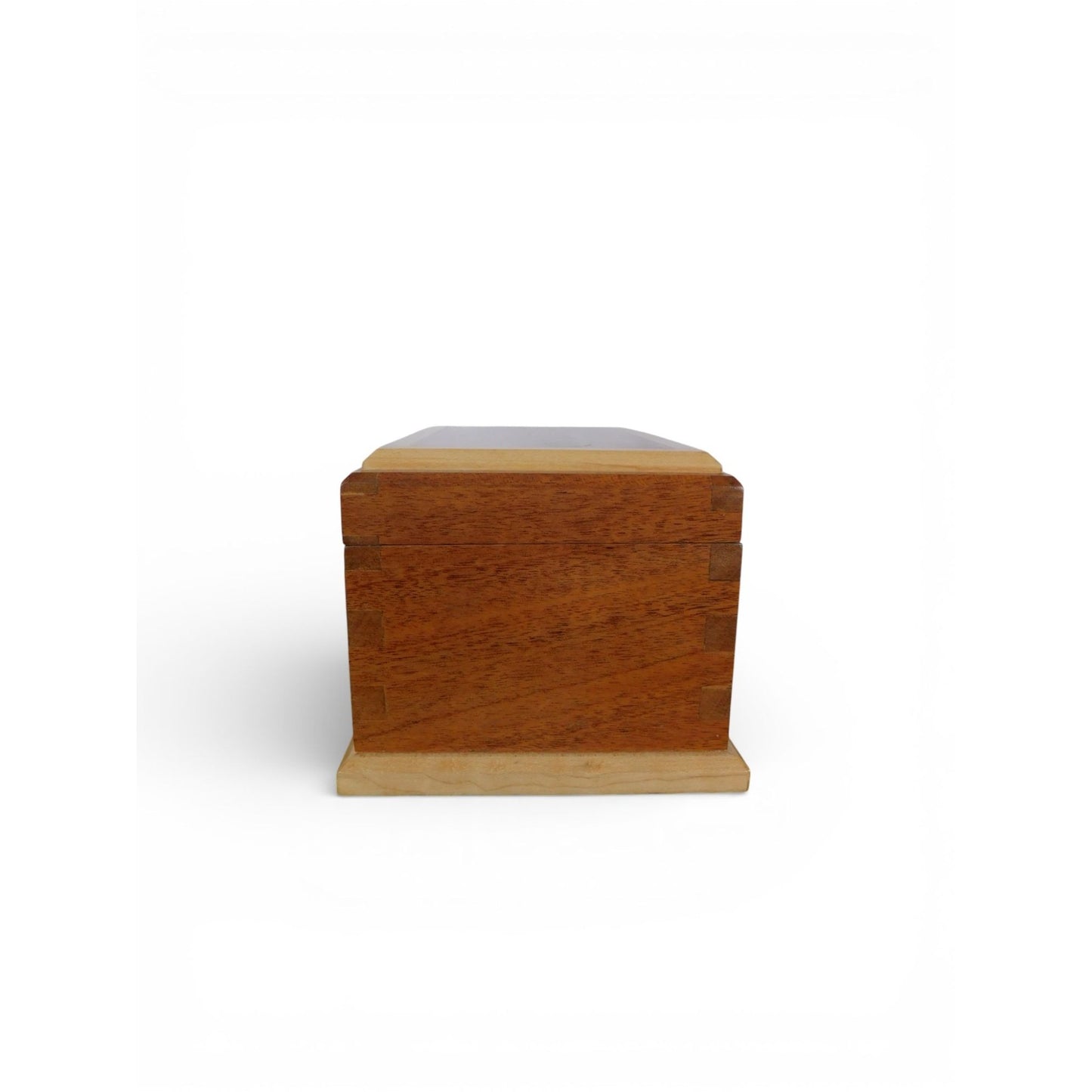 Vintage Handcrafted Wooden Jewelry Box w Removable Divider Tray