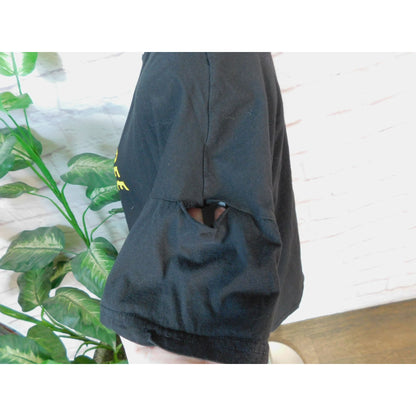 Wild And Free Death Soul Skull Graphic Black T-Shirt Women L Black Cold Shoulder