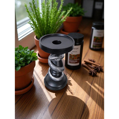 Black Snake Candle Holder Decorative Gothic Serpent Statue Home Decor Table Top