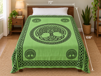 Green Tree of Life Cotton Tapestry, 72 x 108 in