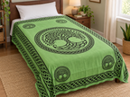 Green Tree of Life Cotton Tapestry, 72 x 108 in