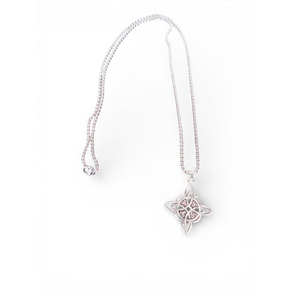 Celtic Knot Pendant Necklace Silver Tone Chain Lobster Clasp Symbolic Jewelry