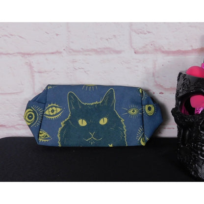 Blue Cat Gothic Makeup Bag Aesthetic Organizer Brand New