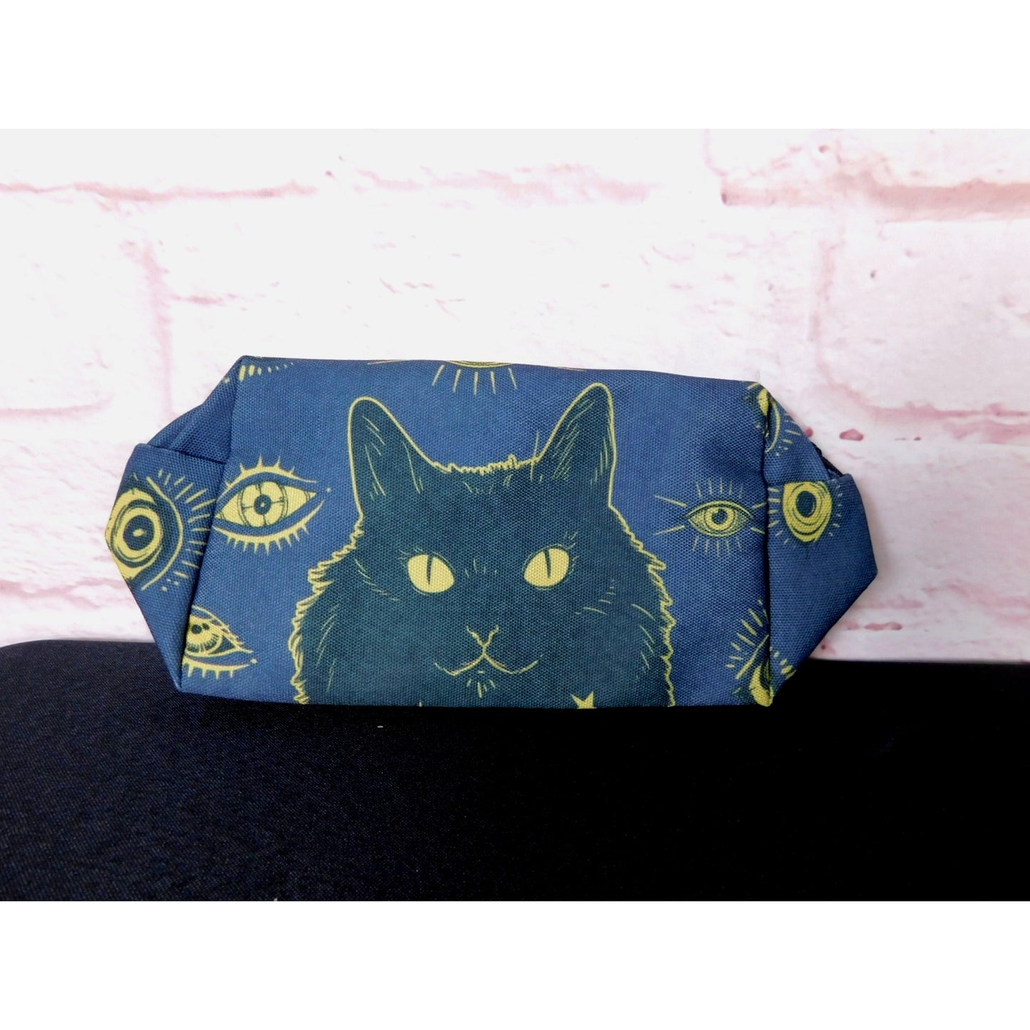 Blue Cat Gothic Makeup Bag Aesthetic Organizer Brand New