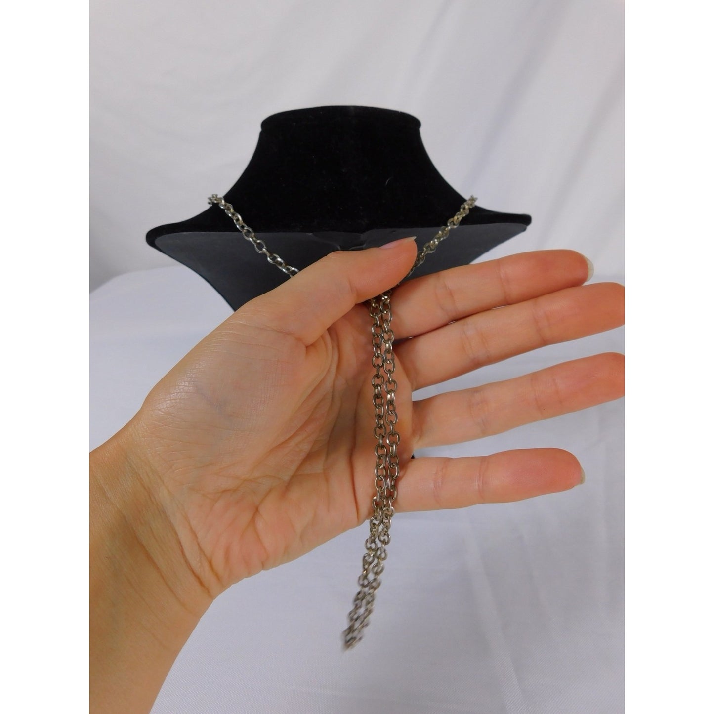 Handmade Amethyst Nugget Heart Pendant Necklace Silver Tone Chain Tassel Unique