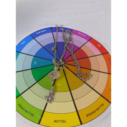 Handmade Amethyst Nugget Heart Pendant Necklace Silver Tone Chain Tassel Unique