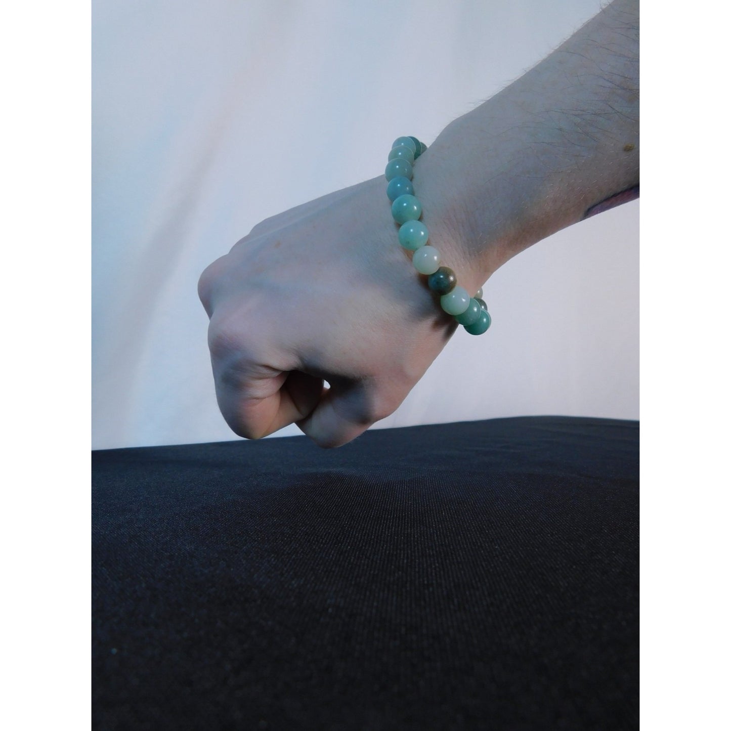 Amazonite Bracelet Healing Crystal Beads Calming Energy Balance Health Jewelry