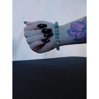 Amazonite Bracelet Healing Crystal Beads Calming Energy Balance Health Jewelry