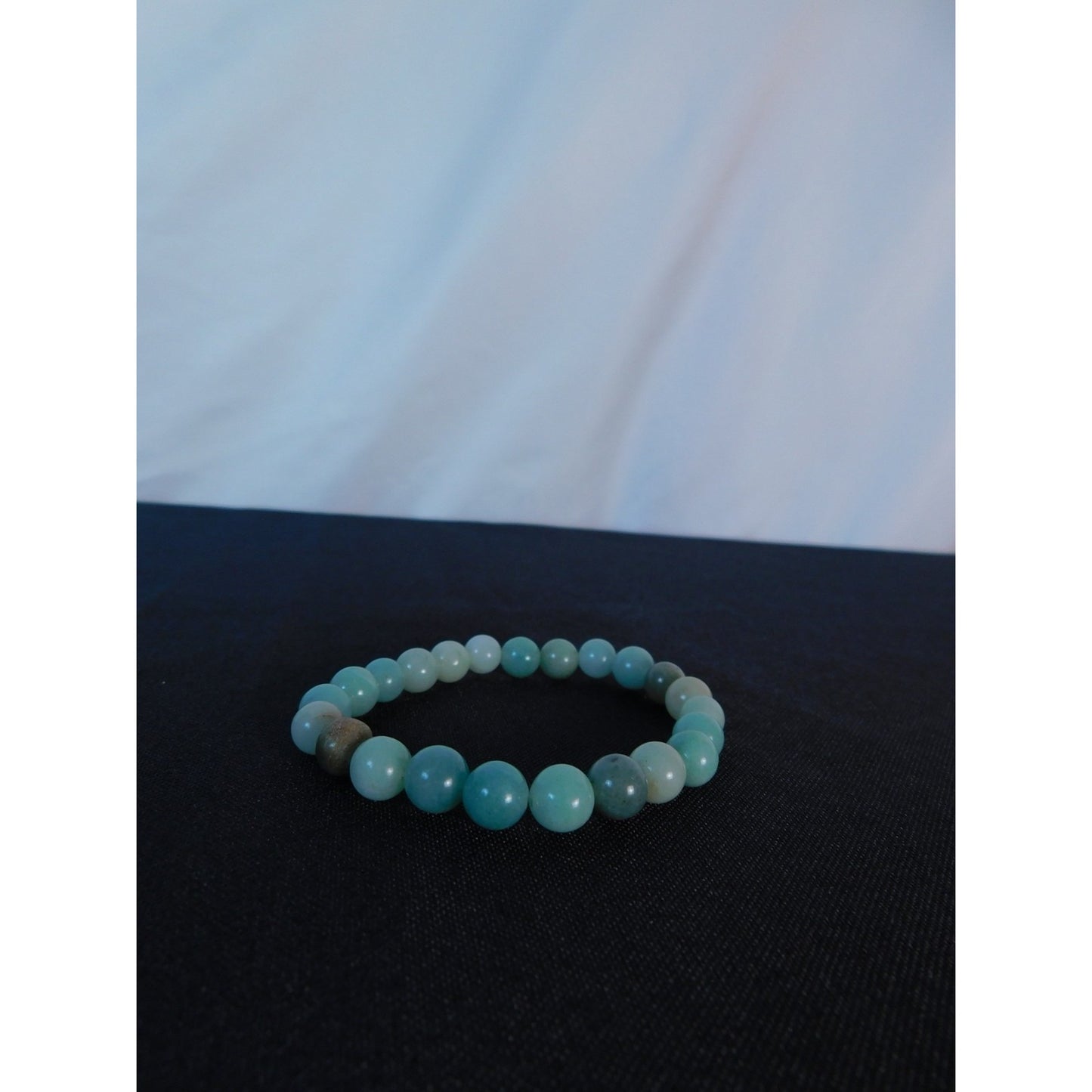 Amazonite Bracelet Healing Crystal Beads Calming Energy Balance Health Jewelry
