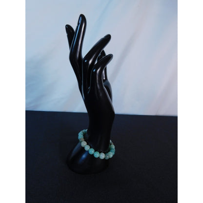 Amazonite Bracelet Healing Crystal Beads Calming Energy Balance Health Jewelry