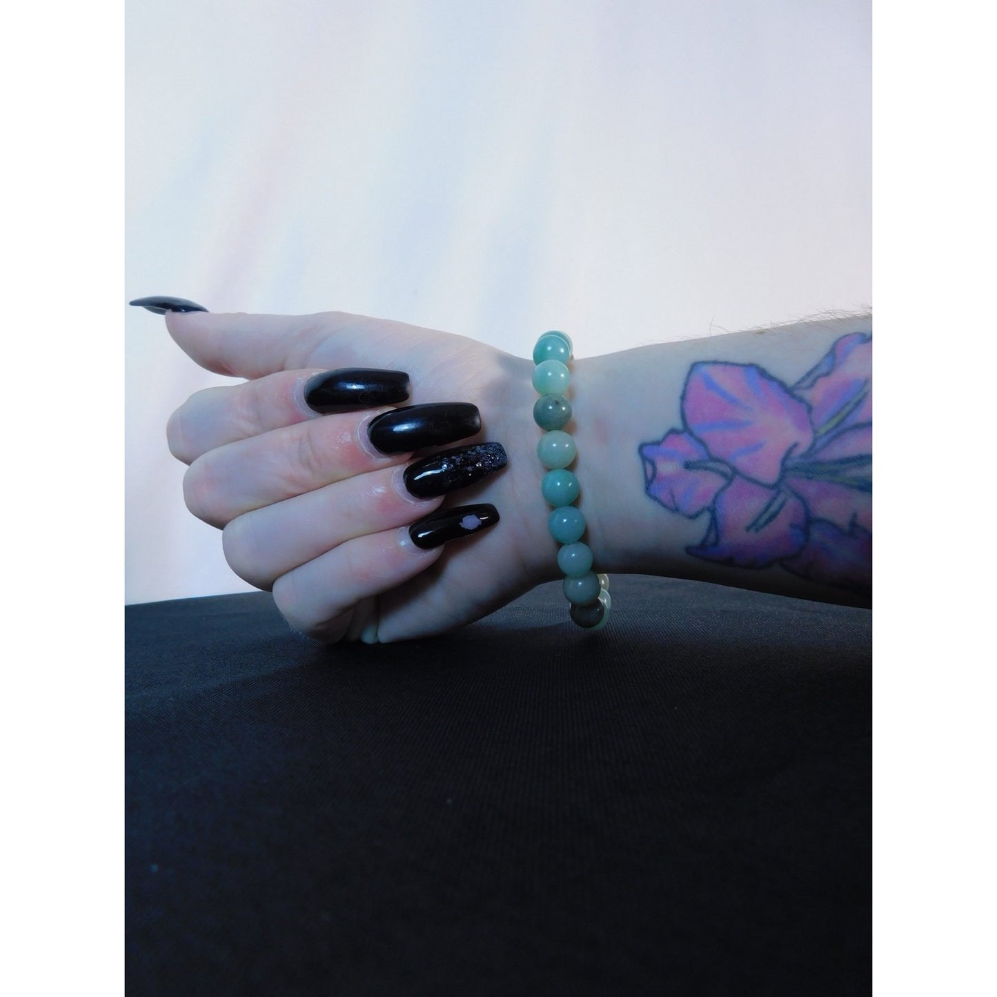 Amazonite Bracelet Healing Crystal Beads Calming Energy Balance Health Jewelry