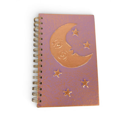 Purple Moon Stars Spiral Journal Witchy Celestial Notebook 160 Pages