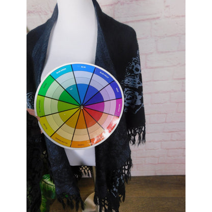 Black Fringe Knit Wrap Shawl OS Boho Gothic Witchy Elegant Layering