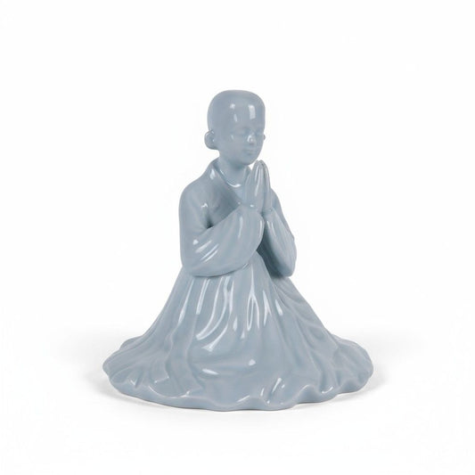 Vtg Kwan Yin Porcelain Figurine 8.5" Blue - Excellent - Witchcore Ethereal
