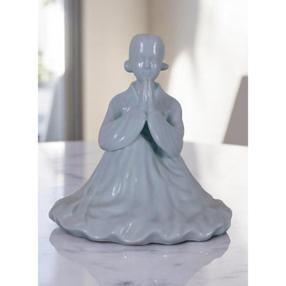 Vtg Kwan Yin Porcelain Figurine 8.5" Blue - Excellent - Witchcore Ethereal