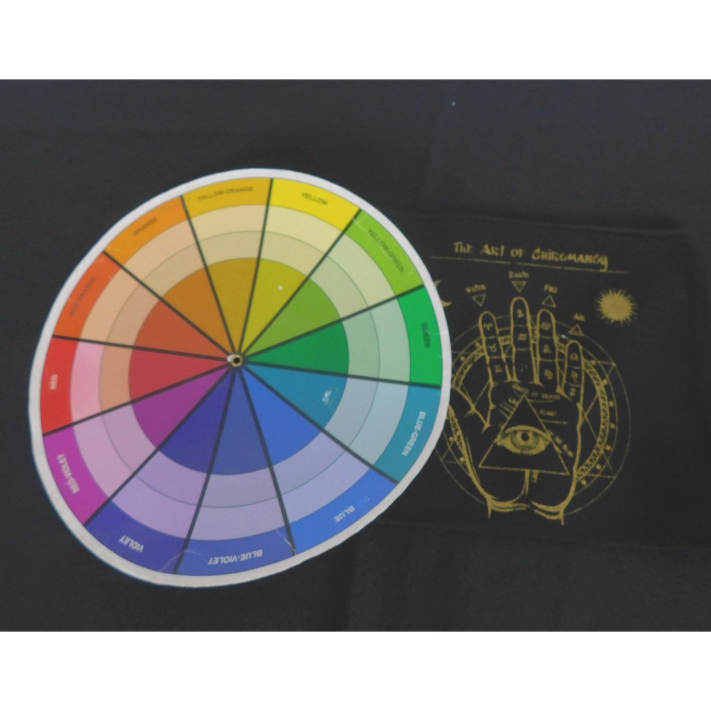 Black Canvas Zipper Pouch With The Art Of Chiromancy Design