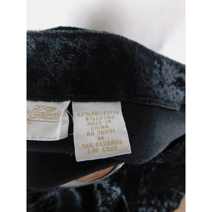 The Lounge Collection Shirt Womens Large Black Crushed Velvet Boatneck Velour